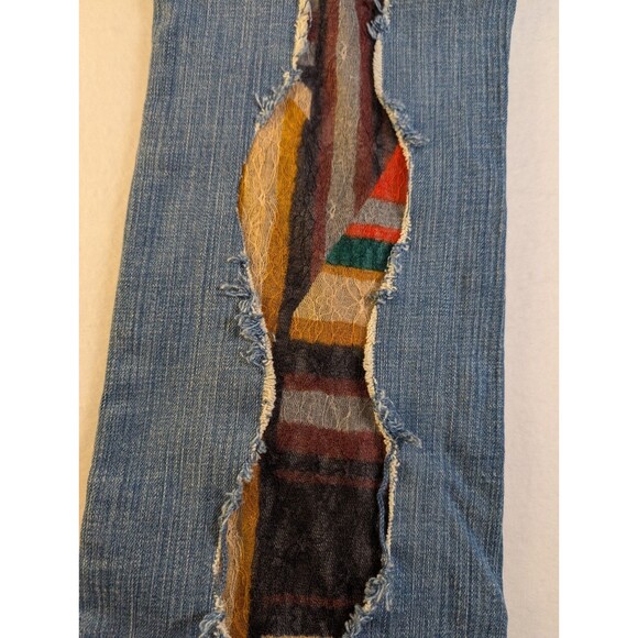 Upcycled womans Art jeans old Navy The Dreamer Hippie Boho Size 12 - Picture 8 of 11